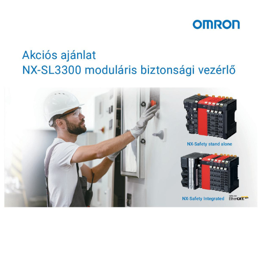 OMRON NX-SL3300 moduláris biztonsági vezérlő akció